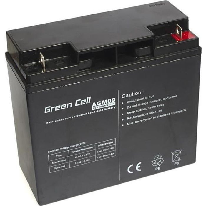 Batterie d'alimentation AGM VRLA Green Cell 12V 18Ah