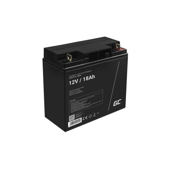 Batterie AGM - Green Cell - 12V 18Ah - Fuite délectrolyte empêchée - Entretien gratuit - Applications variées