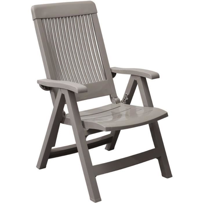 Grosfillex Fauteuil Dossier Reglable Fidji 3 Taupe Achat
