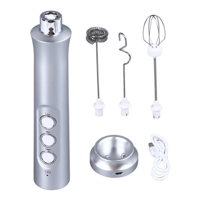 Mousseur à Lait Portable électrique - Pour Latte, Cappuccino, Batteur à œufs - Poignée Ergonomique Mousseur Silencieux Cuisine
