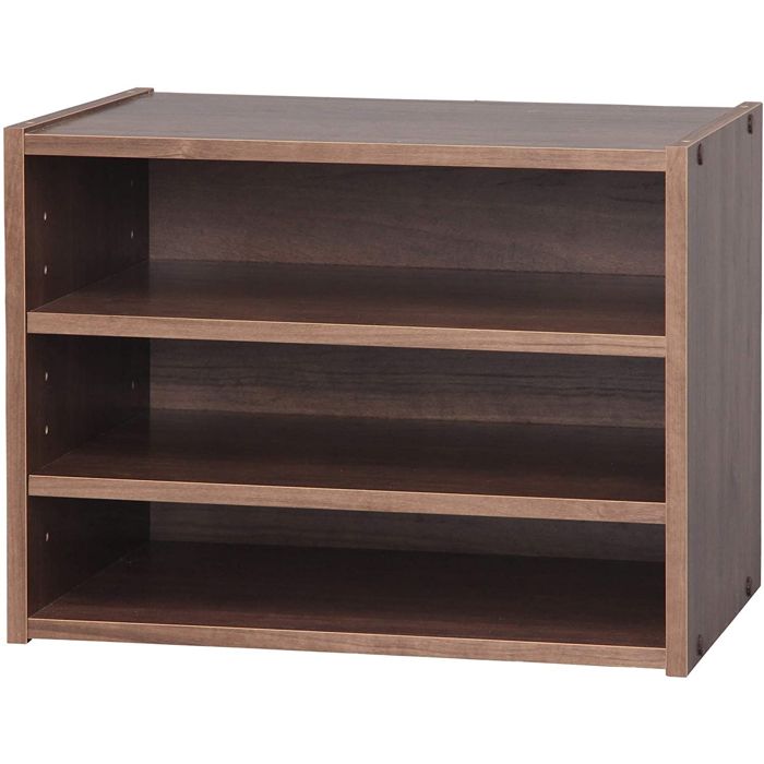 Iris Ohyama Petit meuble de rangement Table de chevet Table de nuit STB-400T Marron L40 x P28.7 x H30.5 cm