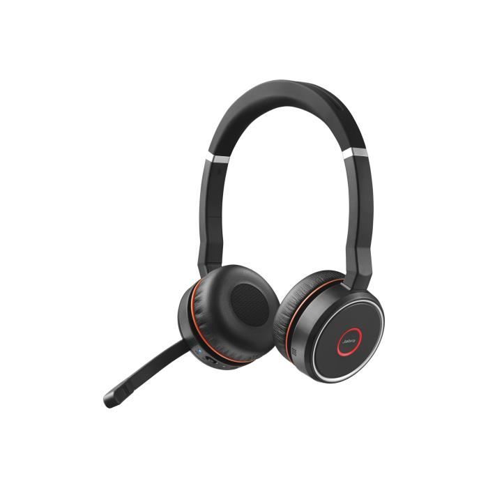 Micro-casque - JABRA - Jabra Evolve 75 SE MS Stereo - Sans fil Bluetooth - Connecteur USB - Blanc