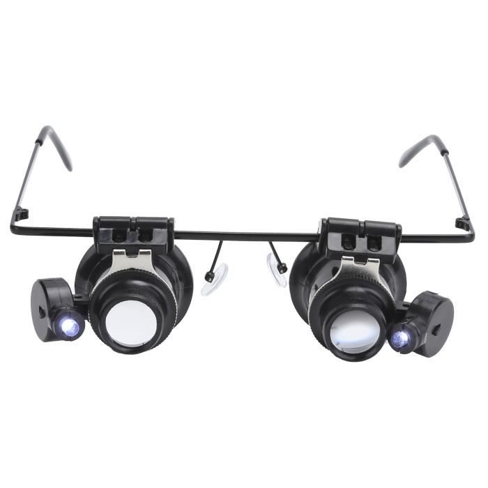 Lunettes Loupe Bijoutier LED – 8 Lentilles Interchangeables 2.5x à 25x – Éclairage Puissant Pour Réparation Montres, Bijoux, Électronique
