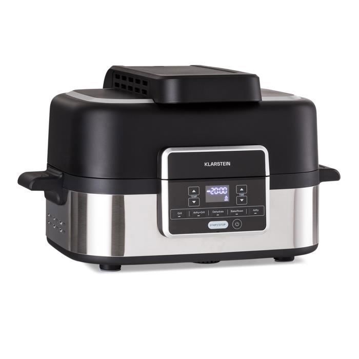 Friteuse à air chaud - Klarstein Combo Air - Grill - 5 programmes - 1500 W - 45 L - 25 L - Airfryer - Gris - Klarstein