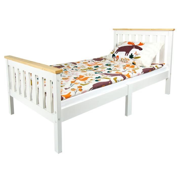 lit pour les enfants - blanc - milano pine 140 cm