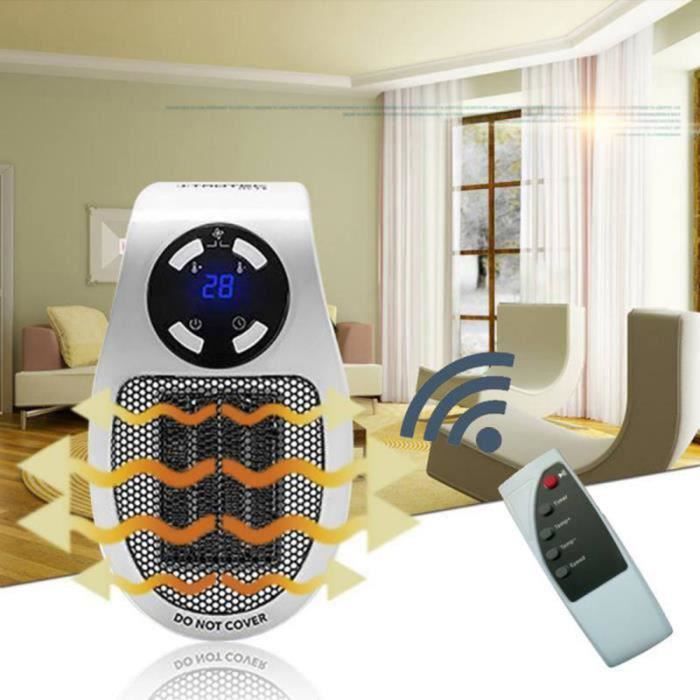 Mini Radiateur Soufflant Compact pour Les Bureaux et Les Tables - Chauffage  d’appoint 500W Avec Télécommande Blanc