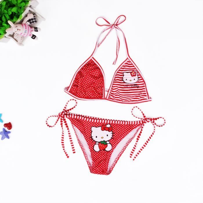 2 6 Ans Maillot De Bain 2 Pieces Bikini Cartoon Chat Imprime Tenue Pour Bebe Enfant Fille Vetement De Plage Rouge Achat Vente Maillot De Bain Prolongation Soldes Cdiscount