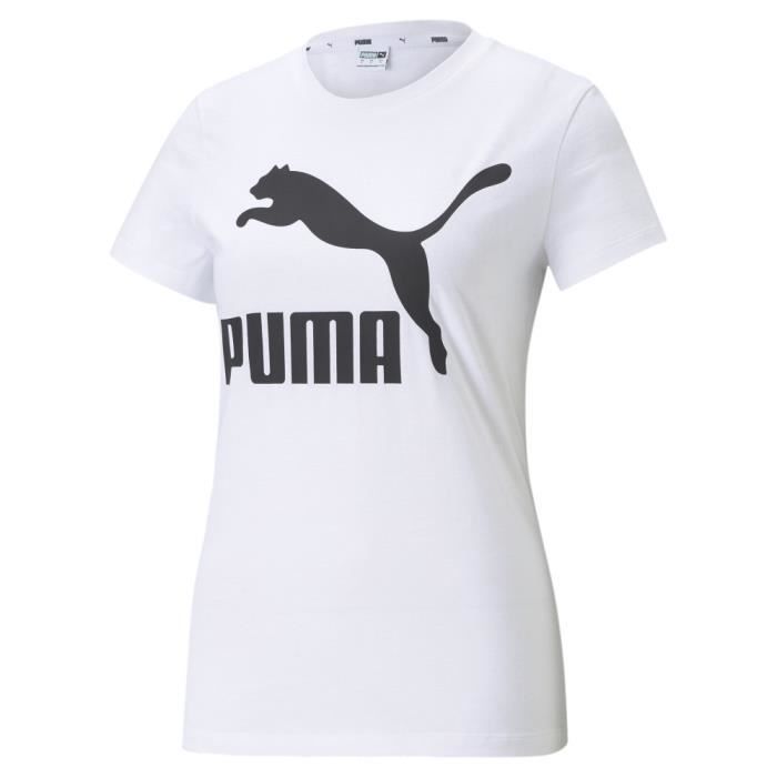 T shirt Blanc Femme Puma Classics Blanc Cdiscount Pr t Porter