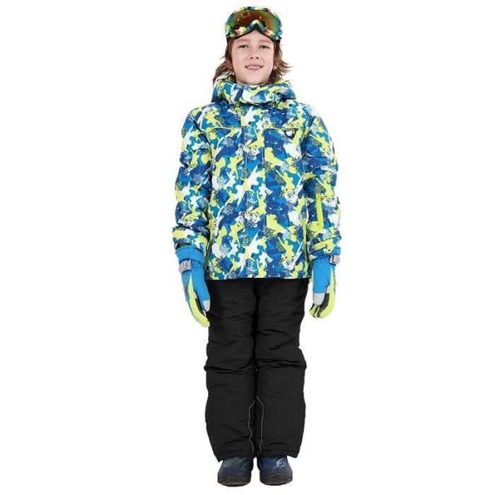 Combinaison de Ski Garçon - Imperméable - Respirant - Bleu Noir