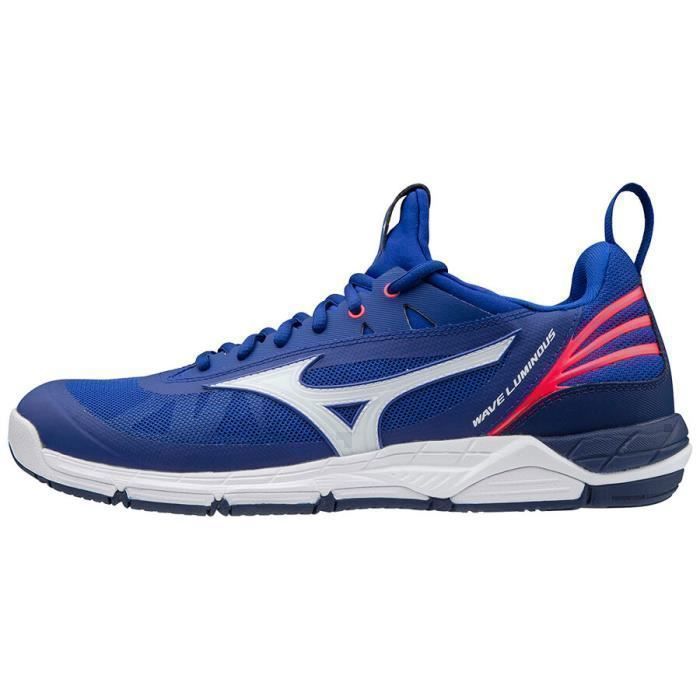 chaussures de volleyball - mizuno - wave luminous - homme - bleu/blanc/rose