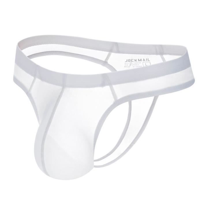 Slip Homme String En Soie Glacée Taille Basse - Taille Recommandée 40-80kg - Neuf