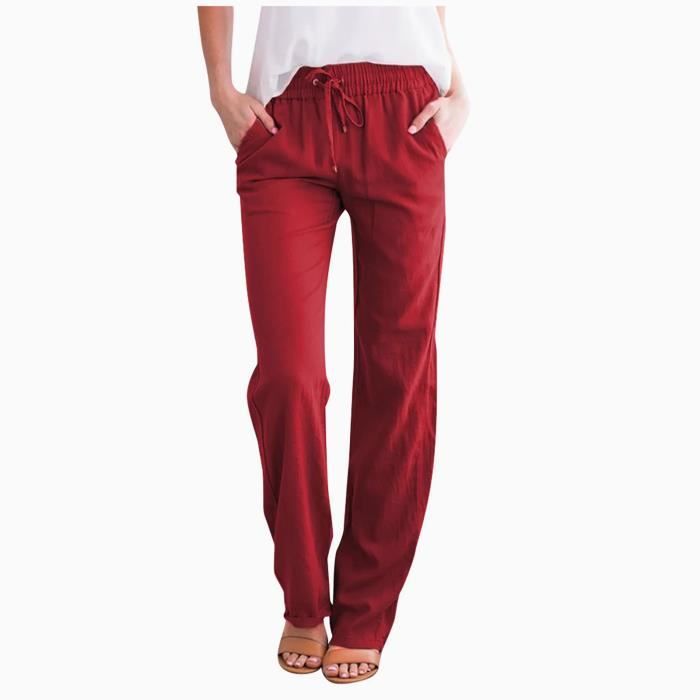 Pantalon coton taille elastique femme deals