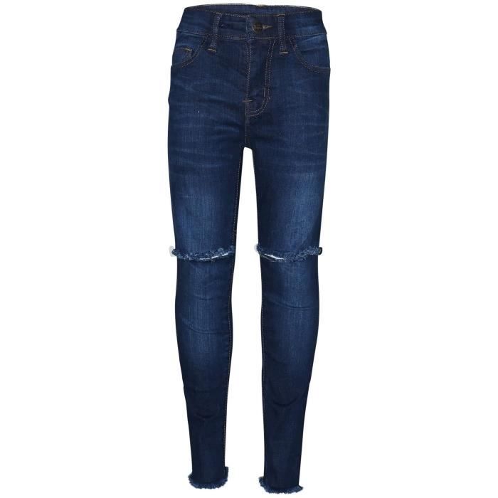 Jeans Garçon Déchiré Style Skinny - Stretch, Confortable - Taille 5-12 Ans (120-160cm) - Mode Hip Hop