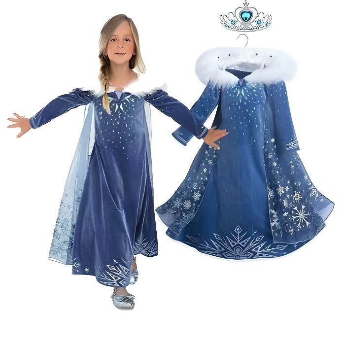 Robe de princesse reine des neiges Elsa tenue de fête Cosplay pour filles  robe de princesse Costume