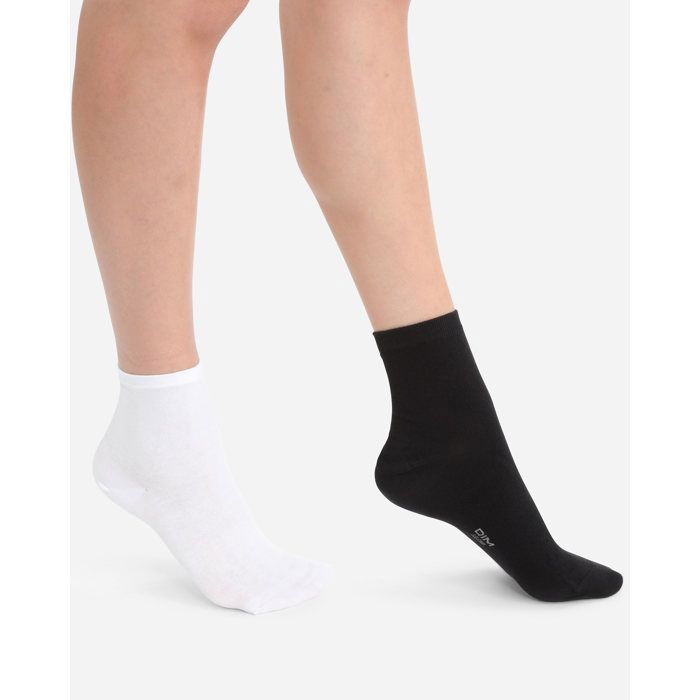 Chaussettes mi-courtes DIM Lot de Couleur Blanc Femme