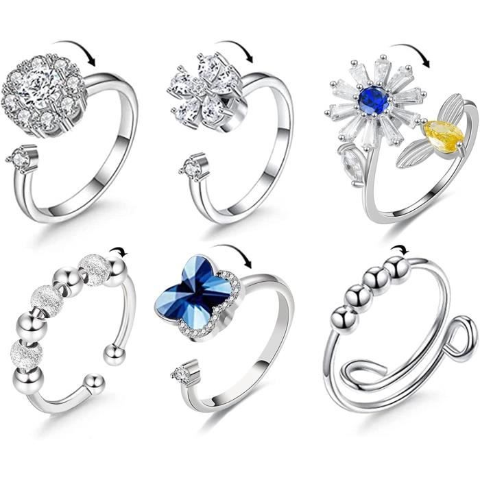 Bagues Fidget Anneaux Anxiété Pour Femmes Bague Spinner Pour