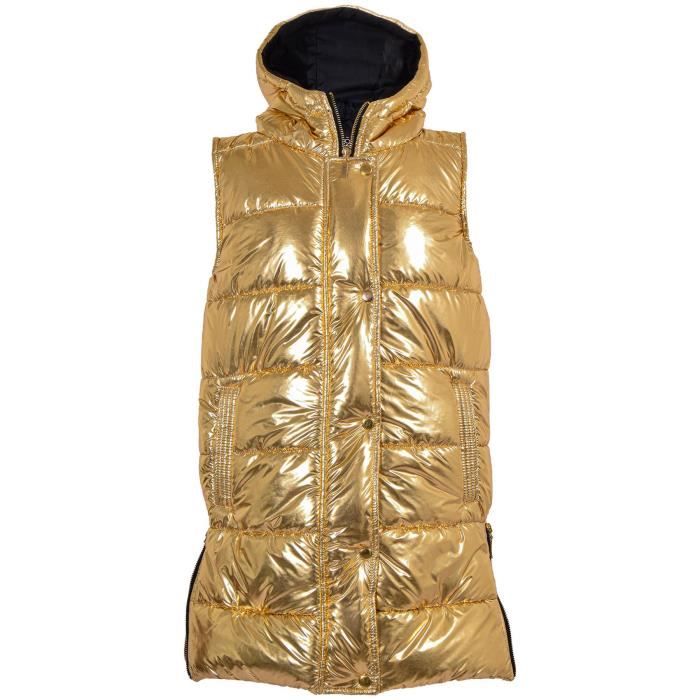Gilet Long Matelassé Femme A2Z - Sans Manches, Capuche, Oversize - Noir
