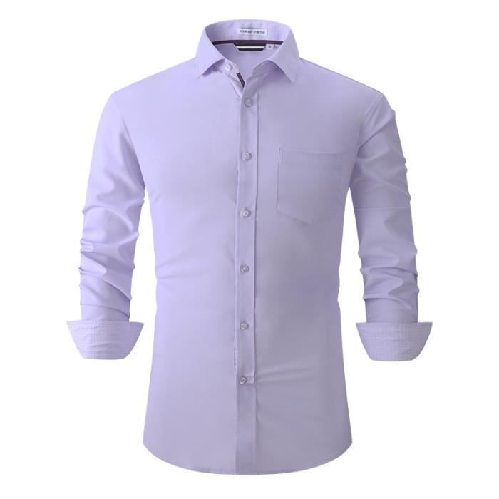 Chemise Homme Manches Longues Business Chemise Elegant Avec Poche