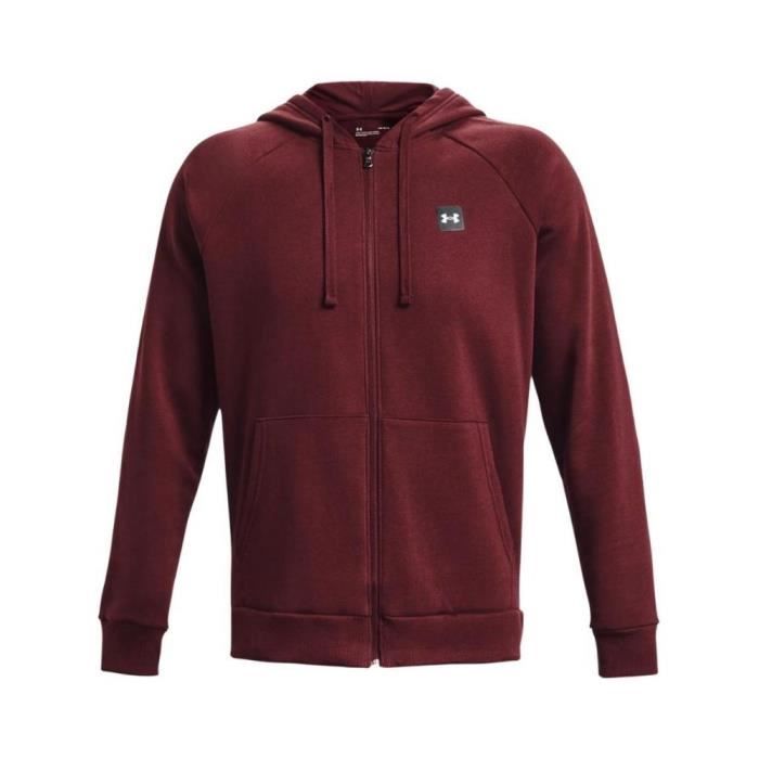 Sweats UNDER ARMOUR Rival Fleece FZ Hoodie Bordeaux Homme Adulte