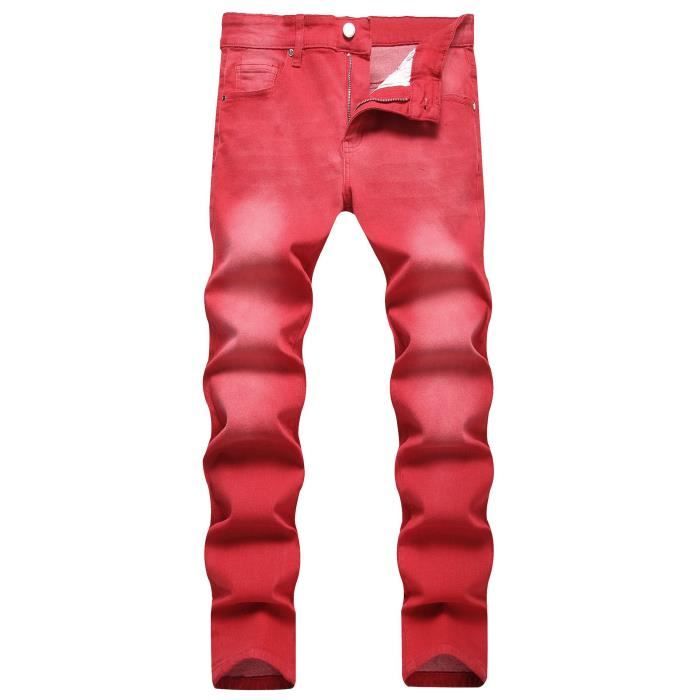Jean slim rouge homme shop