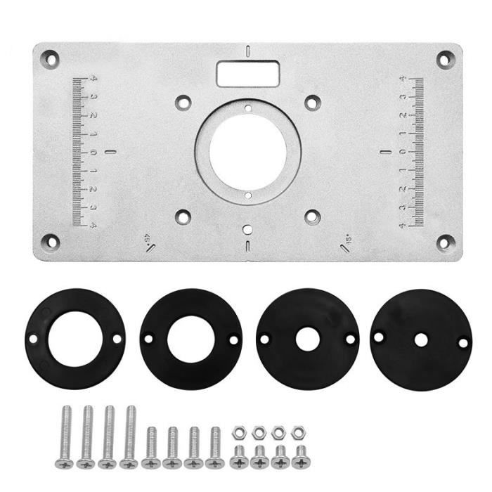 Plaque D'insertion Rabattable Pour Scie Sauteuse - Alliage Aluminium 6061, Bague Centrée - Pour Table De Sciage Ou Toupie