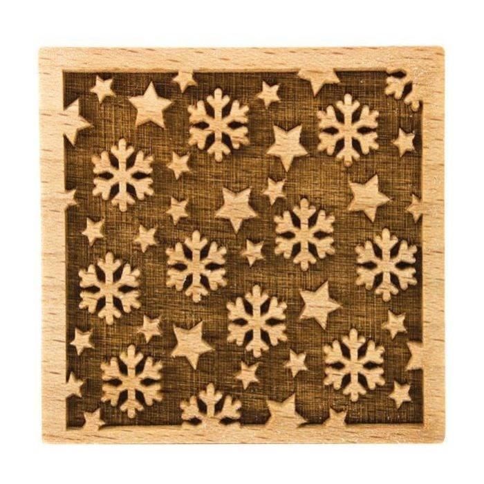 PATISSE - Tampon à biscuits carré - motif Flocons de neige