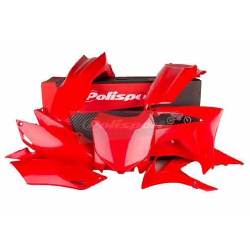 POLISPORT - Kit Plastiques Compatible Honda Crf250R 14-15 Crf450R 13-15 Rouge