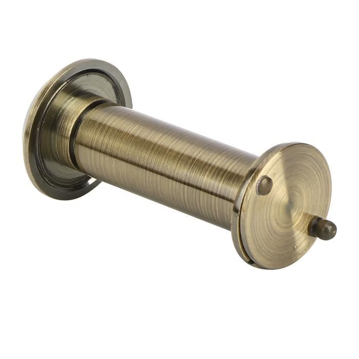 Ancien Voyant De Porte Peek-O En Laiton Poli – Œilleton 140° – USA – NOS