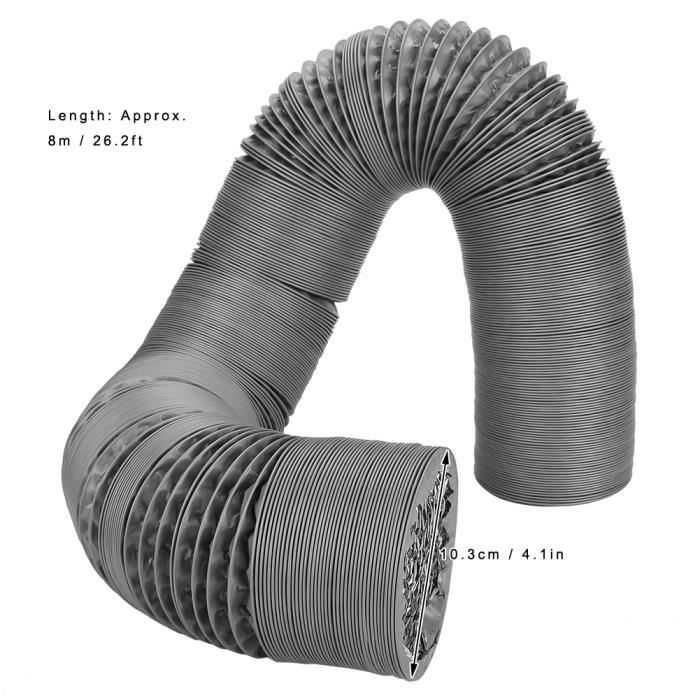 Qiilu Flexible Ducting Ventilation Exhaust Hose Aluminum Foil Air Conditioning, Kitchen
