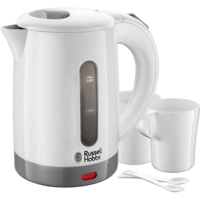 argent Chaudron avec arrêt automatique 750 ml bouilloire Qiilu Bouilloire électrique en acier inoxydable Bouilloire Avec allume cigare de voiture 12 V 120 W Chauffage Tasse