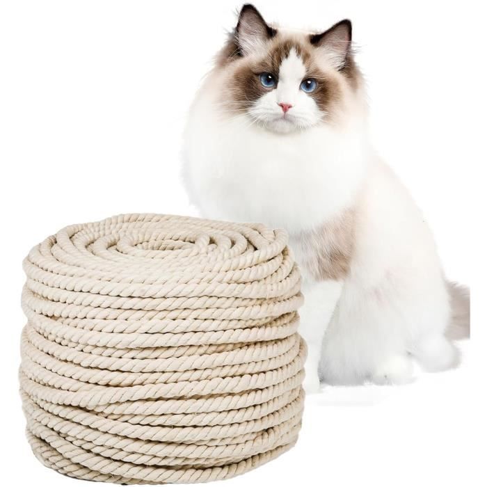 Corde Sisal Naturelle 8mm X 20m - Pour Arbre à Chat, Décoration Et Bricolage - Facile à Couper Et Nouer