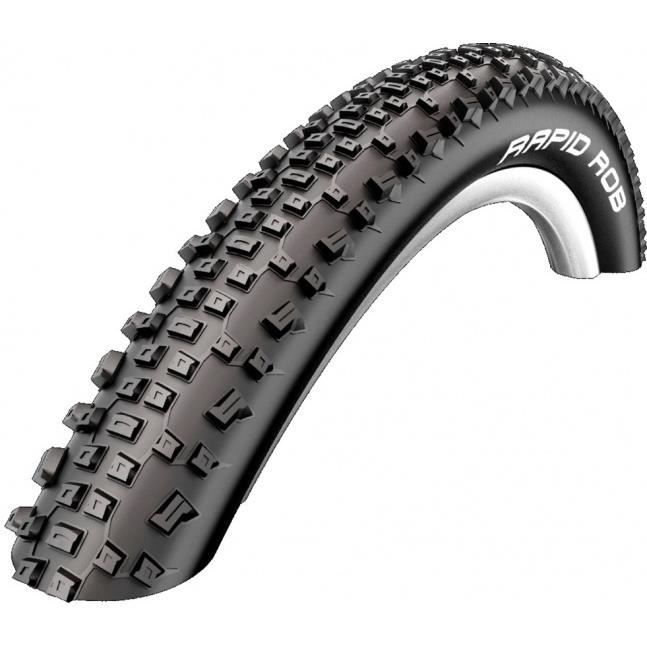 Pneu VTT SCHWALBE Rapid Rob 27,5 x 2,25 Noir - Tringles rigides - Mixte Adulte