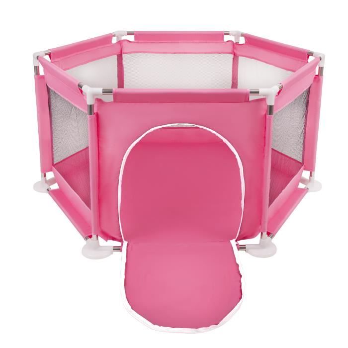 Parc Bébé Hexagonal sans balles Selonis Rose Cdiscount