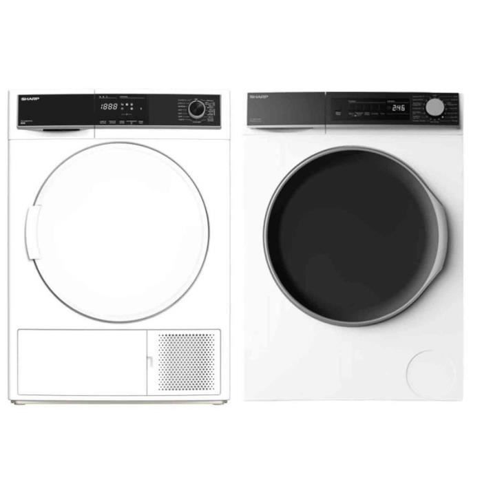 Lave-linge Sharp Hublot ESNFB8143WC - 8 Kg - 1400 Tours/min - Blanc - Classe C - Neuf