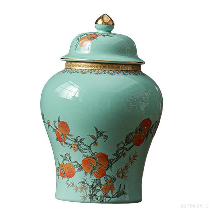 ZHOUXIAO Pot à Gingembre En Céramique Avec Couvercle, Pot Décoratif