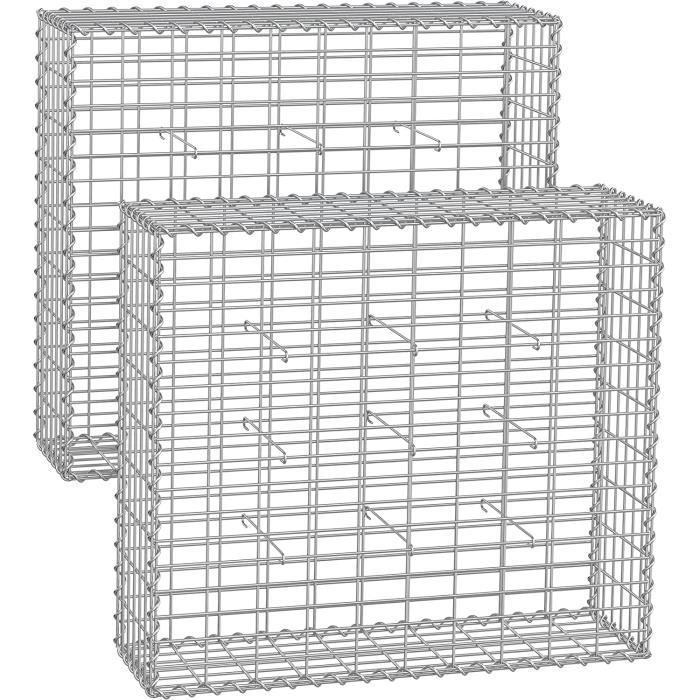 Panier Gabion à Monter Soi-même - Dimensions 100x70x30 Cm - Maille 10x10 Cm - Galvanisé - Fabriqué En Allemagne