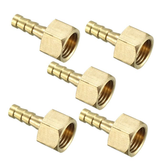 Sourcing Map Lot De 2 Raccords Coudés 90° En Laiton Barbelés 6 Mm - Connecteur Tuyau Robuste Et Étanché Pour Air, Eau, Carburant