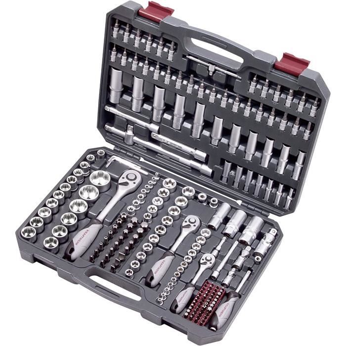 Coffret d'outils universel douilles et accessoires Basic-Line 1/2 1/4 3/8 - KRAFTWERK - 200 pièces - 204.104.800 : , vente en ligne KRA00072