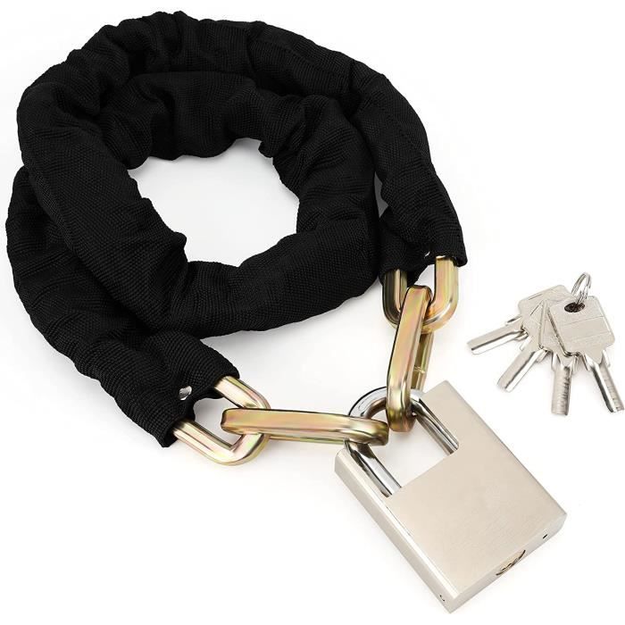 Belle Vous Antivol Moto Et Vélo - Chaîne Robuste 1,2 M Avec Cadenas Et 3 Clés - Protection Acier Carbone