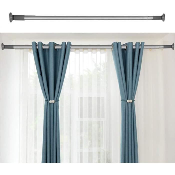 Frenessa Tringle à Rideau Extensible En Acier Inoxydable – Argenté, 83-130 Cm, Installation Sans Perçage, Très Robuste