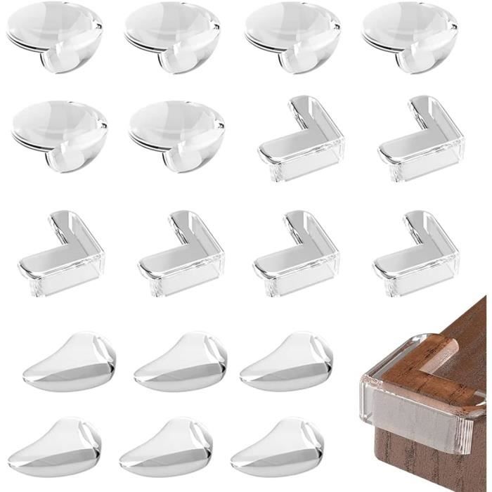 40 Coins De Table Protège-bébé - Formes L Et Rondes En PVC Souple - Adhésif Fort Sans Résidu - Sécurité Enfants Et Animaux