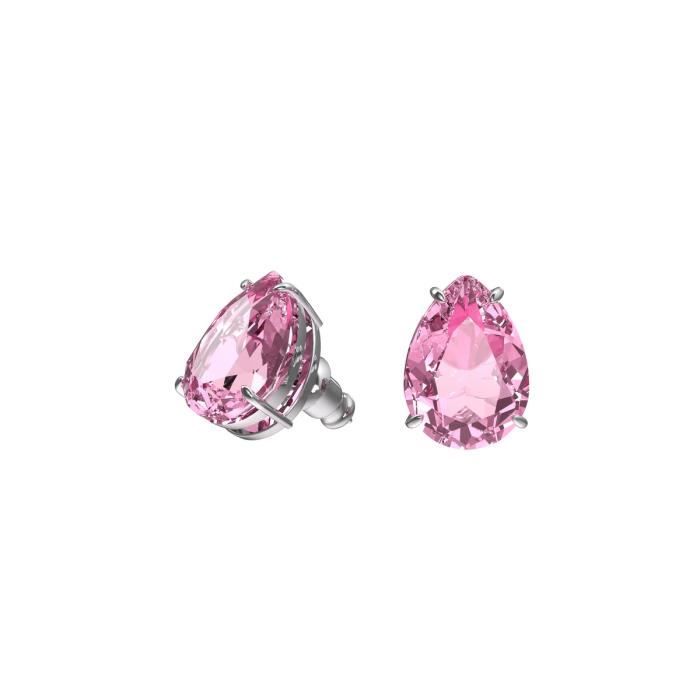 Boucles d'oreilles SWAROVSKI en Métal Blanc et Cristal Rose 232675