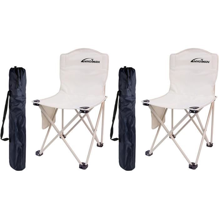 Lot De 2 Chaises Pliantes De Camping Redwood Leisure - Noir, Légères Et Robustes