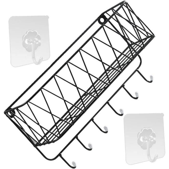 Étagère murale XL Ronde 3 niveaux en Métal Noir Bois Naturel Daisi
