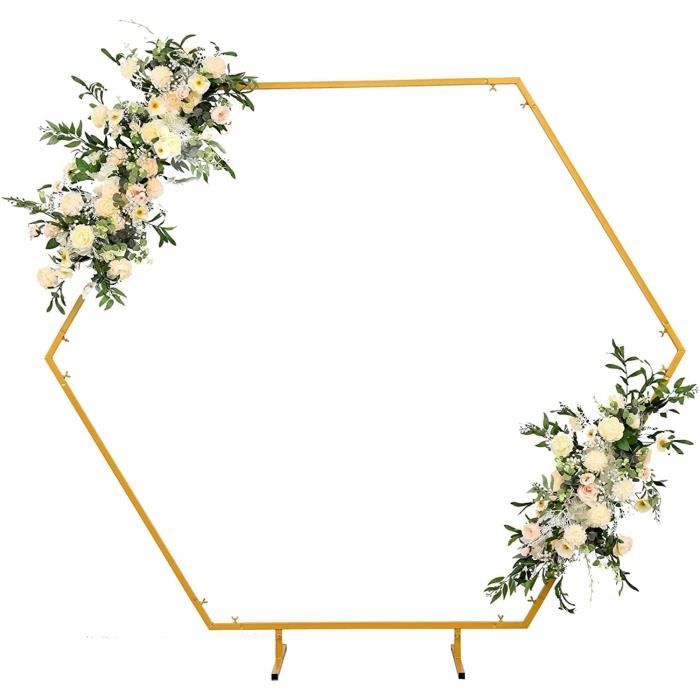Arche De Mariage Hexagonale En Bois - 2,33m X 2,25m - Pour Cérémonie, Décoration événement, Fête