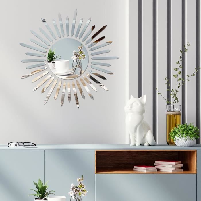 Grand Miroir Mural Adhesif, Acrylique Miroir Mural Autocollant, Sans