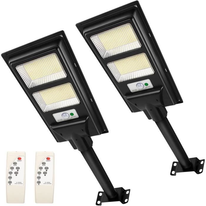 Lampadaire Solaire Extérieur 1200W - 12000 Lumens, Détecteur De Mouvement, Télécommande, IP67, Batterie 25000mAh
