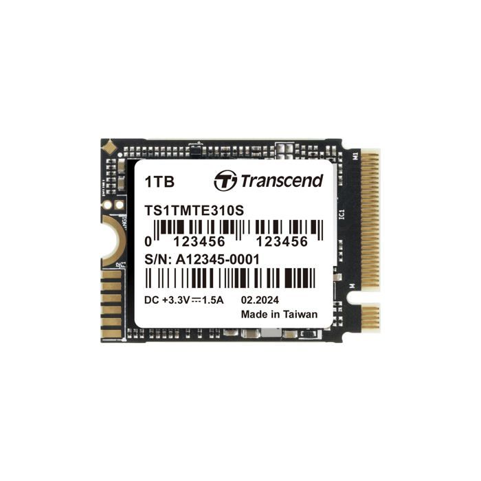 SSD M.2 NVMe – TRANSCEND – TS1TMTE310S – 1 To – PCIe Gen4×4 – Lecture 5000 Mo/s