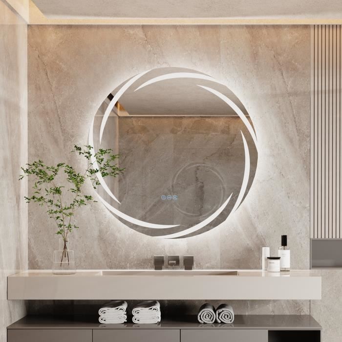 Miroir De Salle De Bain LED Anti-buée Delhi - Variantes Tailles, Argenté, Neuf | Éclairage Maquillage Moderne