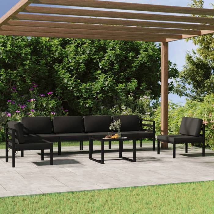 vidaXL Salon de jardin 7 pièces Résine tressée - vue 7